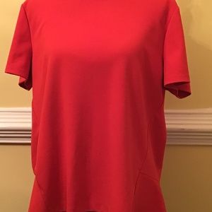 Banana Republic Red Short-Sleeve Blouse, Size-Large.